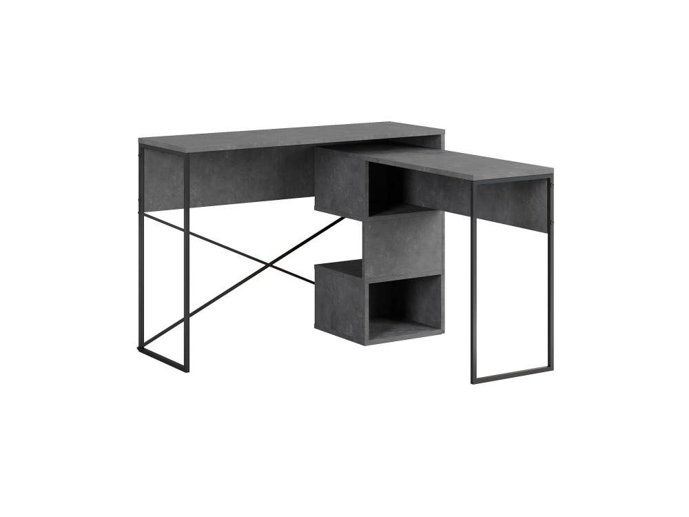 Bureau modulable en bois "Badau" - 110 x 102 x 77 cm - Gris