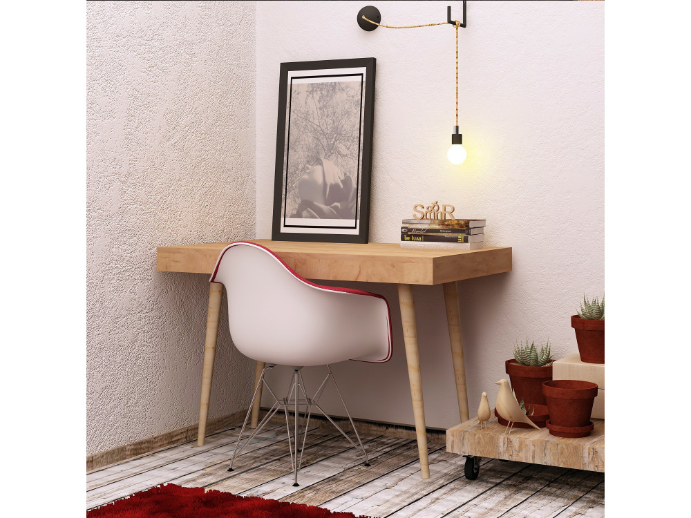 Bureau en bois "Valencia" - 100 x 60 x 74 cm - Marron