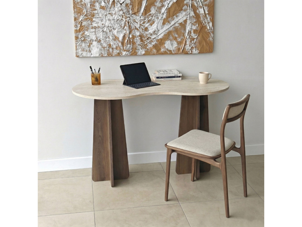 Bureau en bois "Infini" - 120 x 60 x 75 cm - Travertin