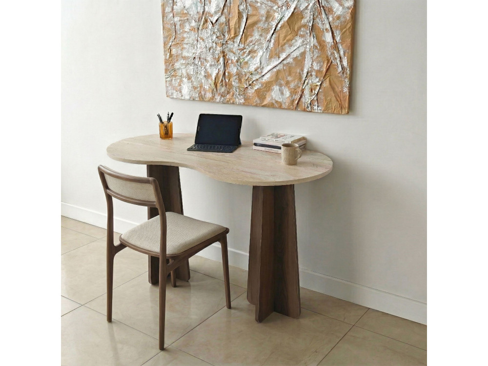 Bureau en bois "Infini" - 120 x 60 x 75 cm - Travertin