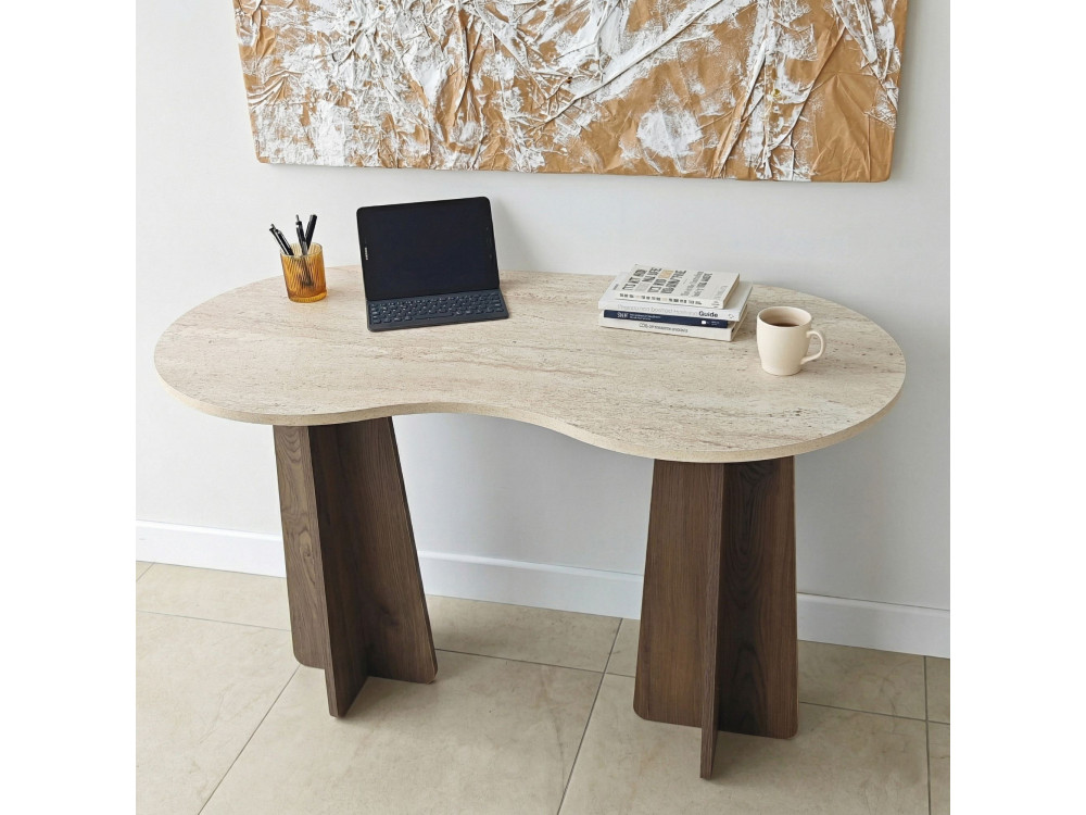 Bureau en bois "Infini" - 120 x 60 x 75 cm - Travertin