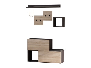 Meuble d'entrée en bois "Holdon" - 120 x 32 x 78 cm - Gris anthracite