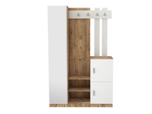 Meuble d'entrée en bois "DD7" - 113 x 37 x 179 cm - Blanc