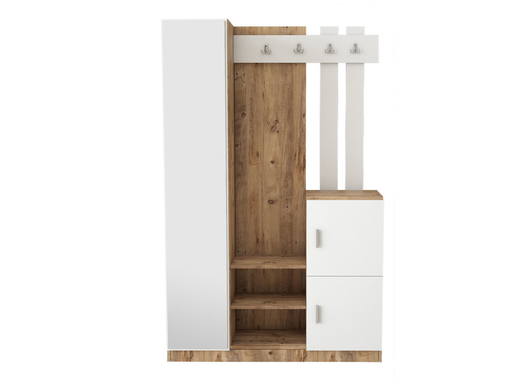 Meuble d'entrée en bois "DD7" - 113 x 37 x 179 cm - Blanc