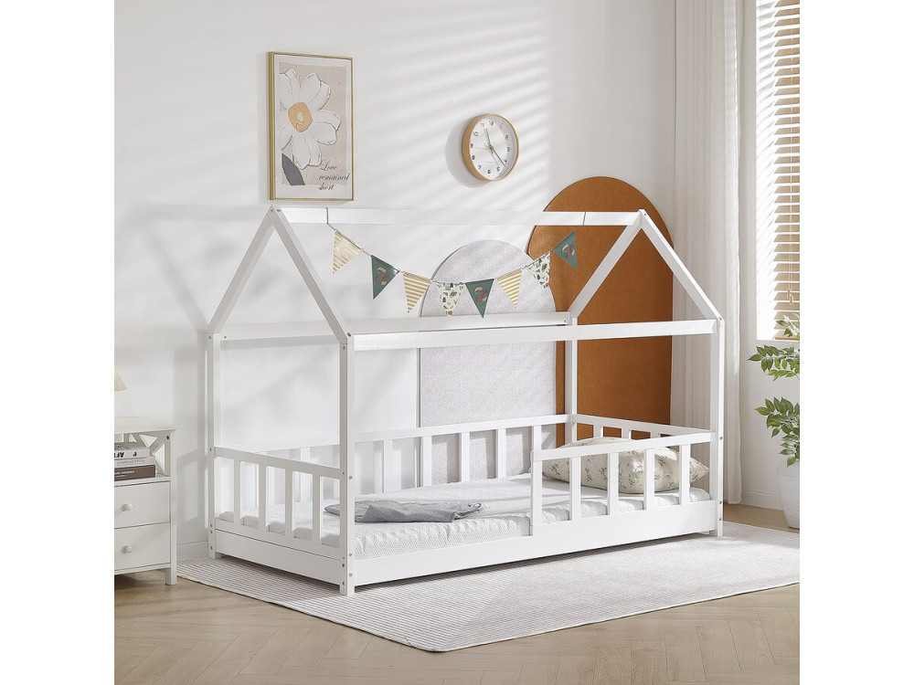 Lit cabane pour enfant "Mila" - 90 x 190 cm - Blanc