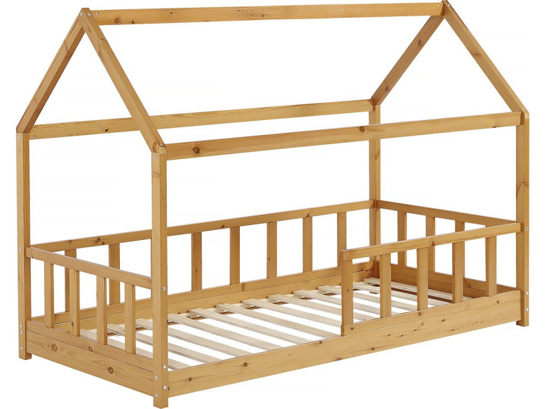 Lit cabane en bois pour enfant "Mila" - 90 x 190 cm - Marron