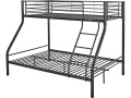 Lit superposé en métal "Leo" Sommiers inclus - 90/140 x 190 cm - Gris - Noir