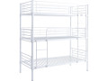 Lit triple superposé metal "Havin" - 90 x 190 cm - Blanc - Gris