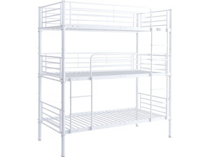 Lit triple superposé metal "Havin" - 90 x 190 cm - Blanc