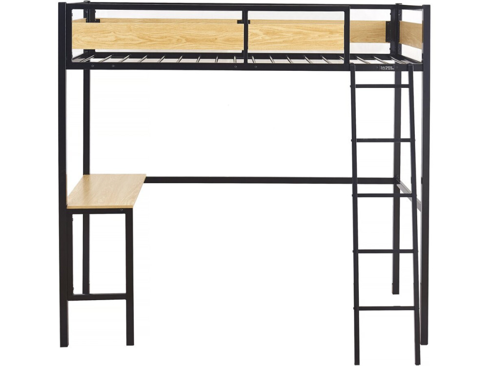 Lit mezzanine avec bureau “Ethan” - 90 x 190 cm - Noir