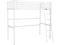 Lit mezzanine en métal "Alora" - 90 x 190 cm - Noir - Blanc