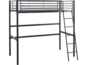 Lit mezzanine en métal "Alora" - 90 x 190 cm - Noir