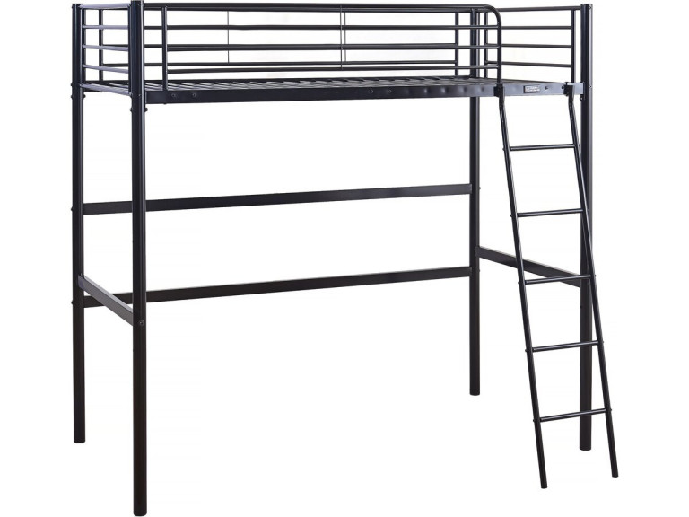Lit mezzanine en métal "Alora" - 90 x 190 cm - Noir
