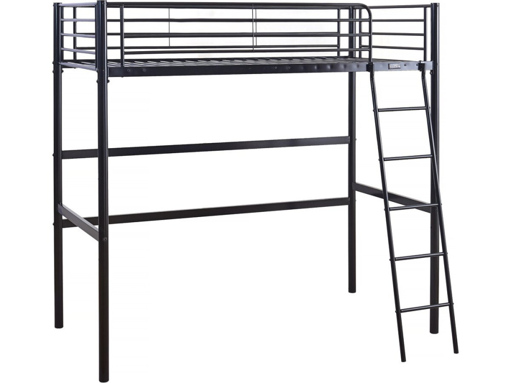 Lit mezzanine en métal "Alora" - 90 x 190 cm - Noir