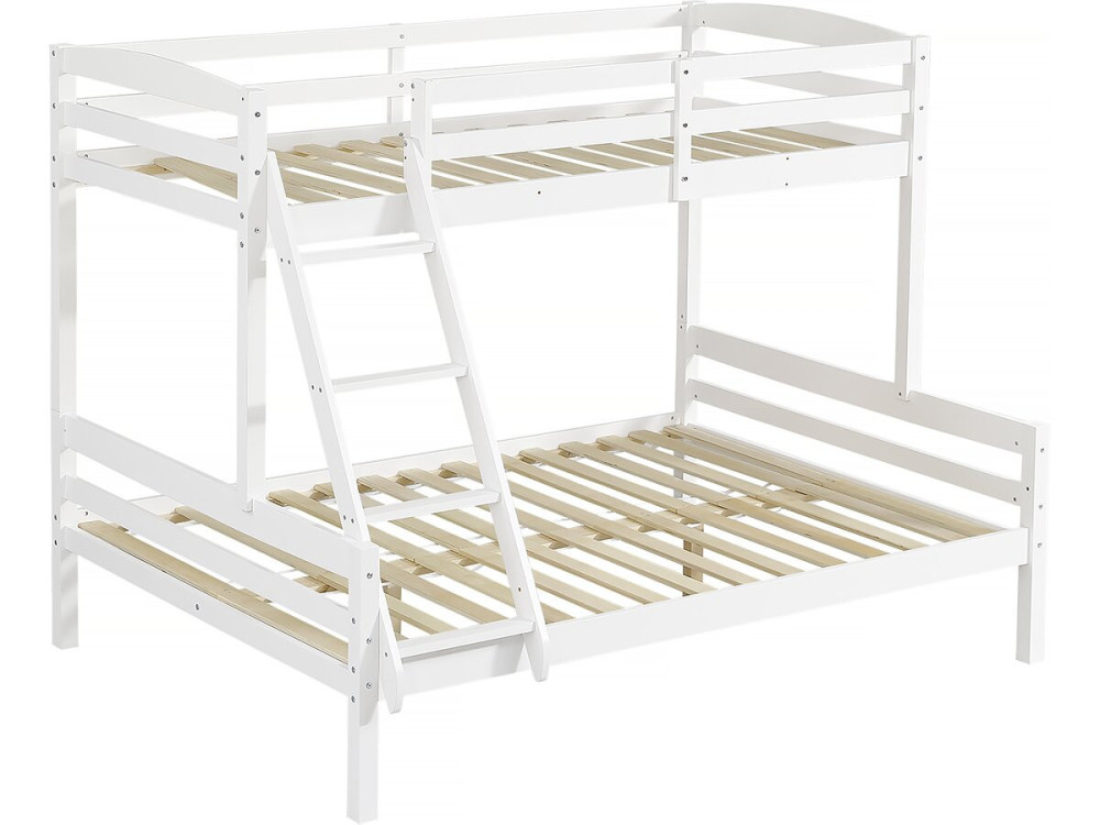 Lit Superposé en bois enfant  "Léa" - Blanc