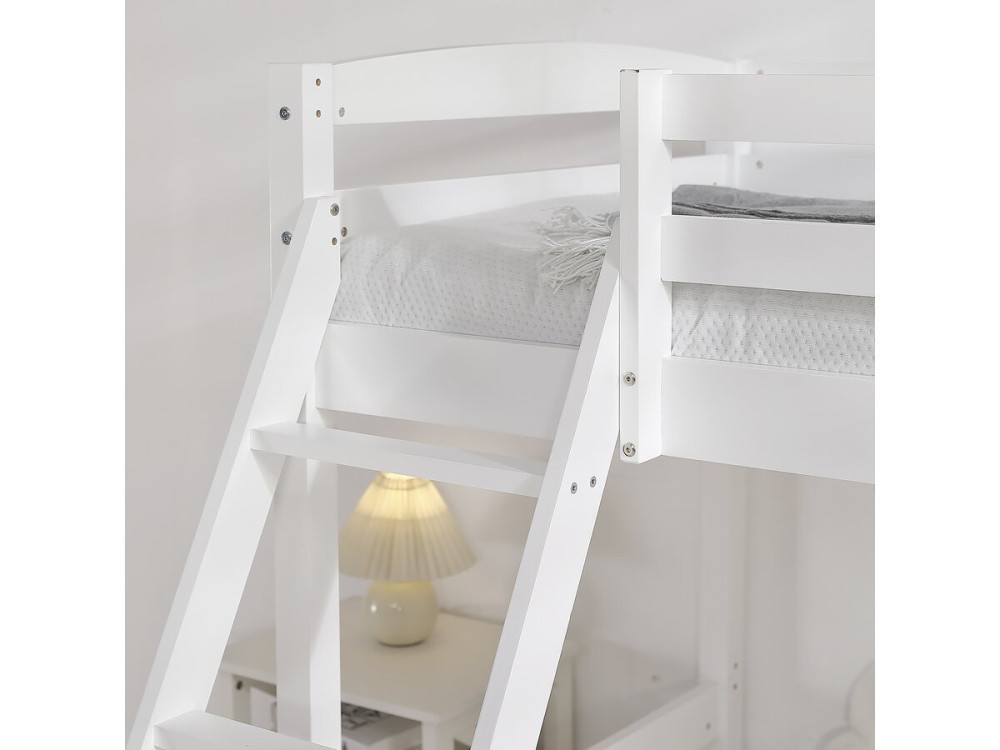 Lit Superposé en bois enfant  "Léa" - Blanc