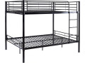 Lit double superposé avec sommier inclus "Adam" - 140 x 190 cm - Blanc - Noir