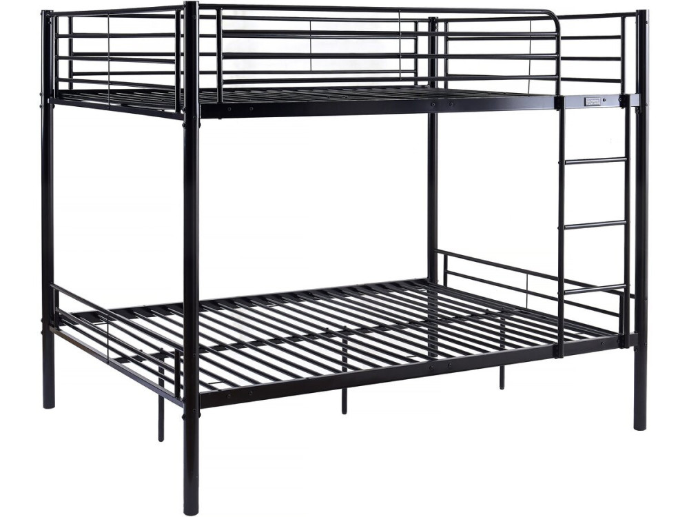 Lit superposé double "Adam" - Sommier inclus - 140 x 190 cm - Noir
