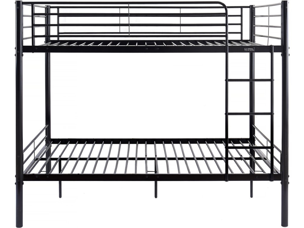 Lit superposé double "Adam" - Sommier inclus - 140 x 190 cm - Noir