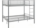 Lit double superposé avec sommier inclus "Adam" - 140 x 190 cm - Taupe - Gris