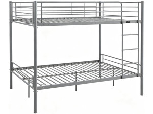 Lit double superposé avec sommier inclus "Adam" - 140 x 190 cm - Gris