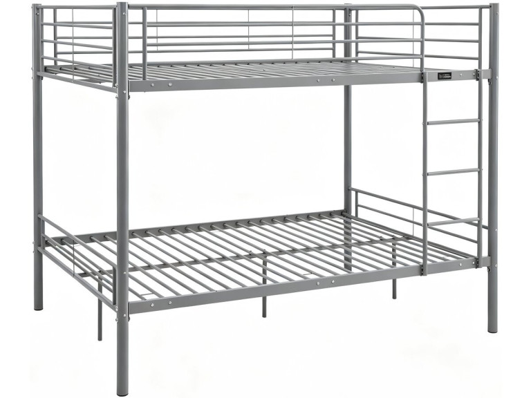 Lit double superposé avec sommier inclus "Adam" - 140 x 190 cm - Gris