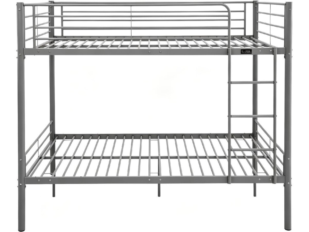 Lit double superposé avec sommier inclus "Adam" - 140 x 190 cm - Gris