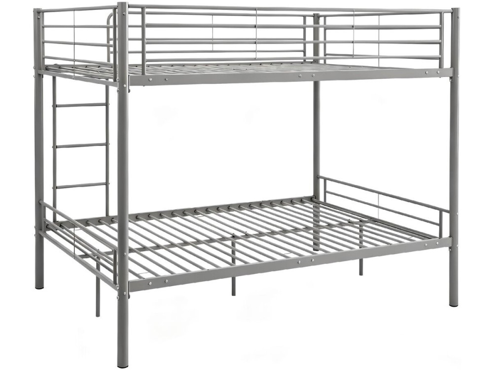 Lit double superposé avec sommier inclus "Adam" - 140 x 190 cm - Gris
