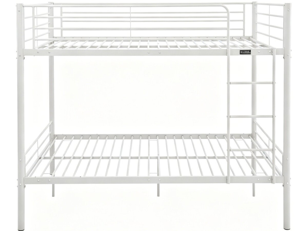 Lit double superposé avec sommier inclus "Adam" - 140 x 190 cm - Blanc