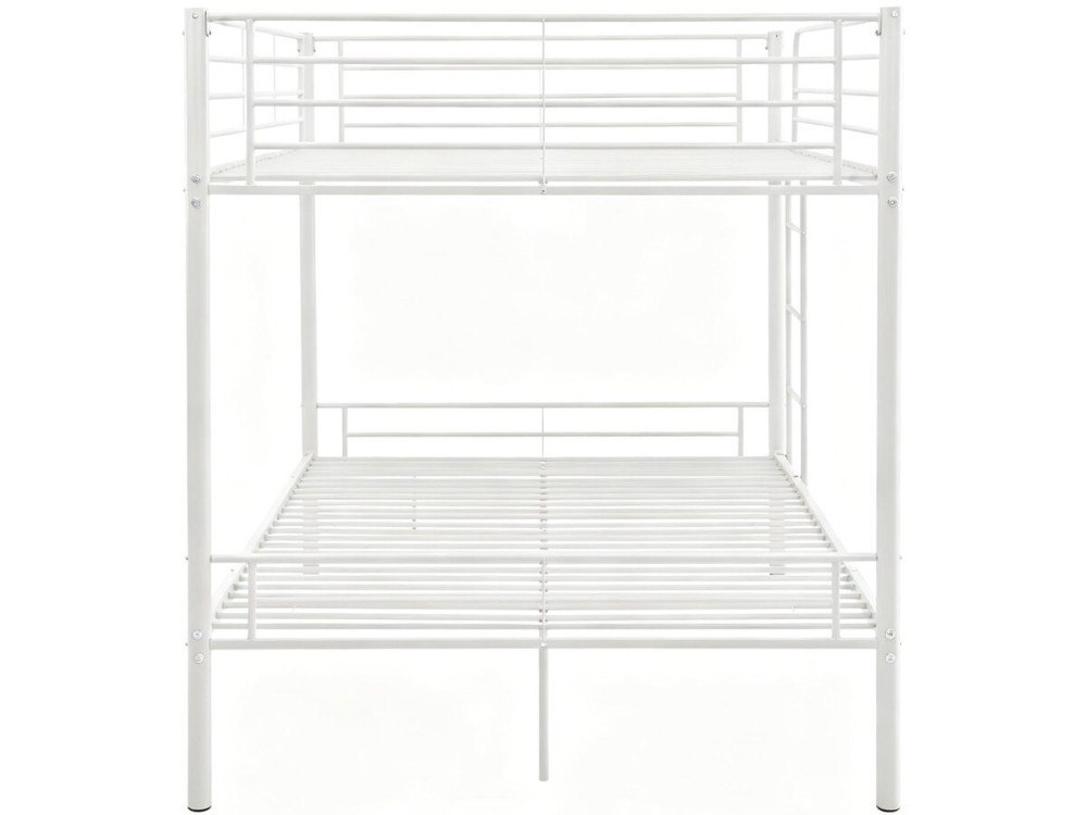 Lit double superposé avec sommier inclus "Adam" - 140 x 190 cm - Blanc