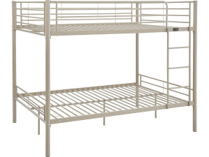 Lit double superposé avec sommier inclus "Adam" - 140 x 190 cm - Taupe