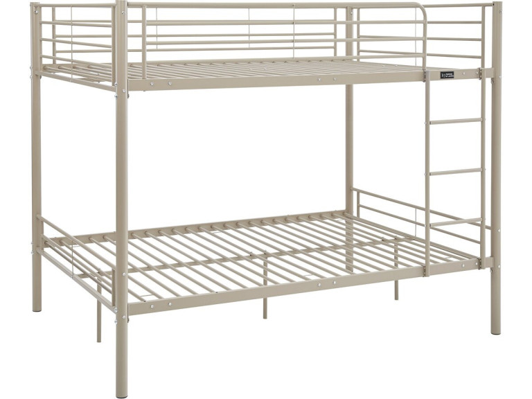 Lit double superposé avec sommier inclus "Adam" - 140 x 190 cm - Taupe