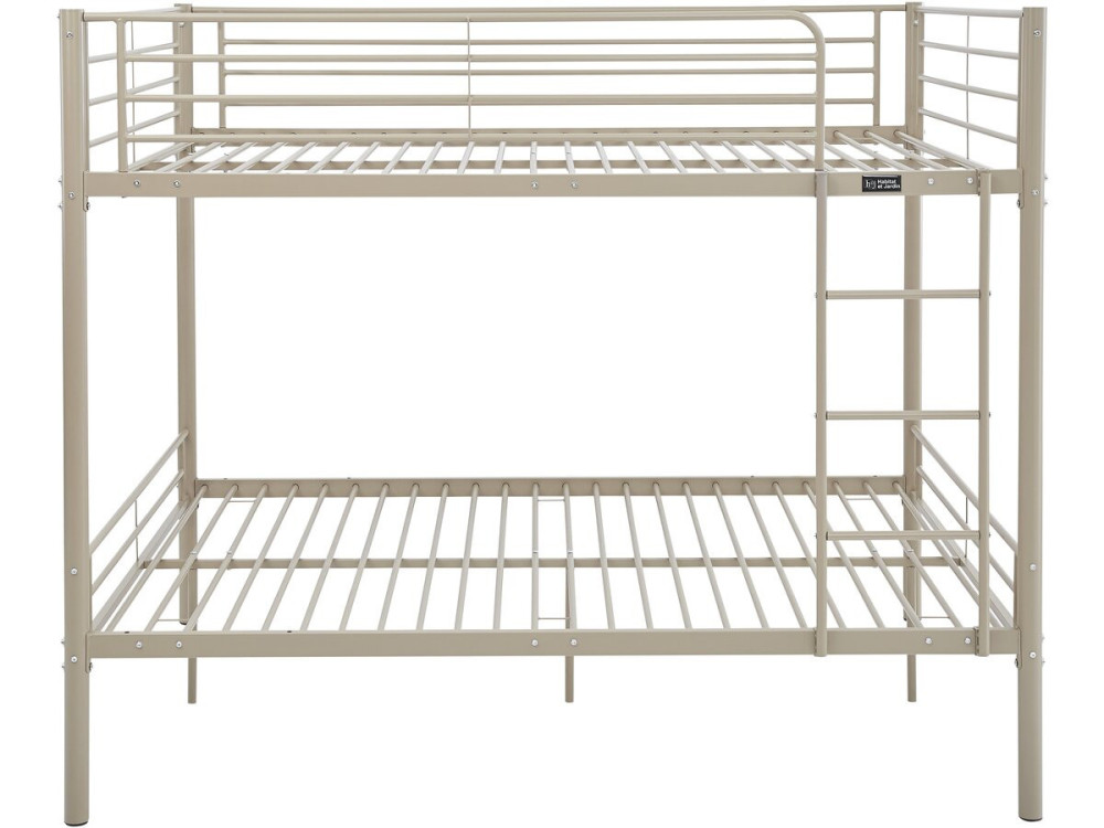 Lit double superposé avec sommier inclus "Adam" - 140 x 190 cm - Taupe