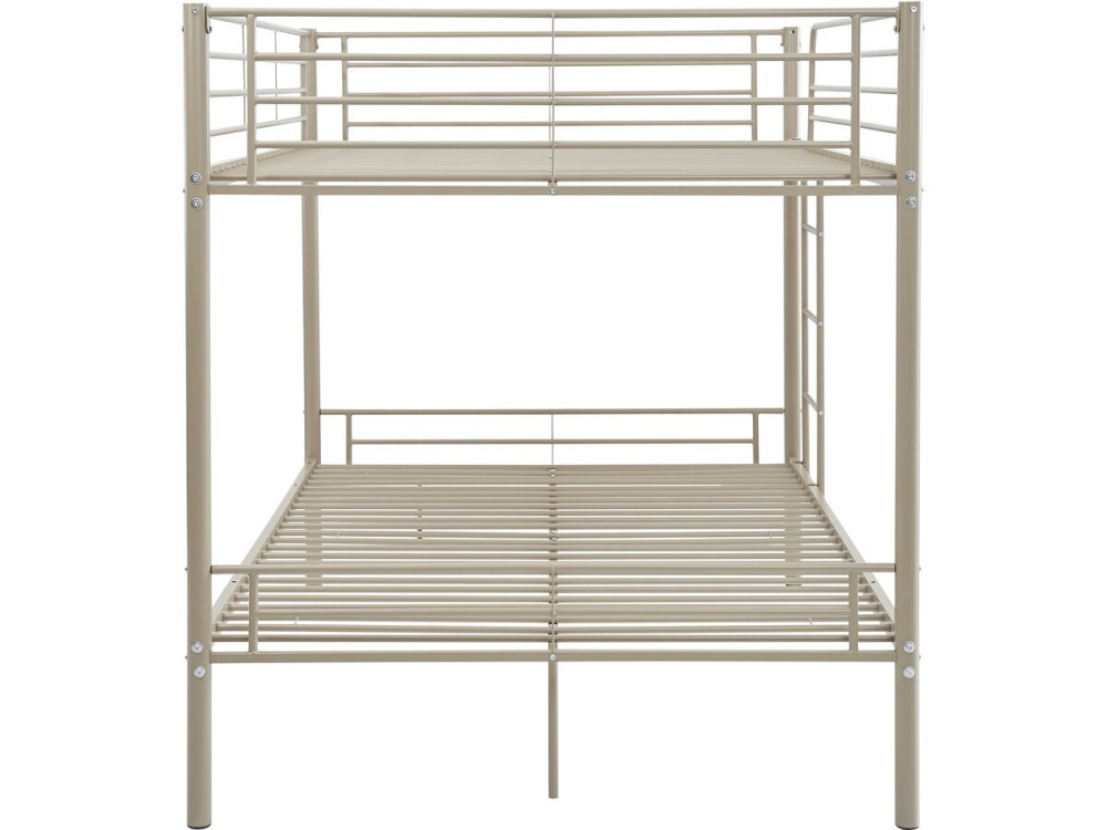 Lit double superposé avec sommier inclus "Adam" - 140 x 190 cm - Taupe