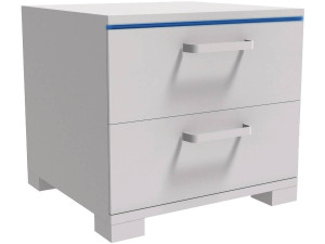 Chevet LED "Karina" - 41 x 38 x 39 cm - Blanc