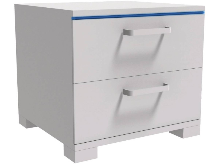 Chevet LED "Karina" - 41 x 38 x 39 cm - Blanc