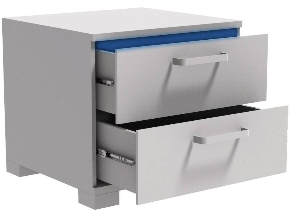 Chevet LED "Karina" - 41 x 38 x 39 cm - Blanc