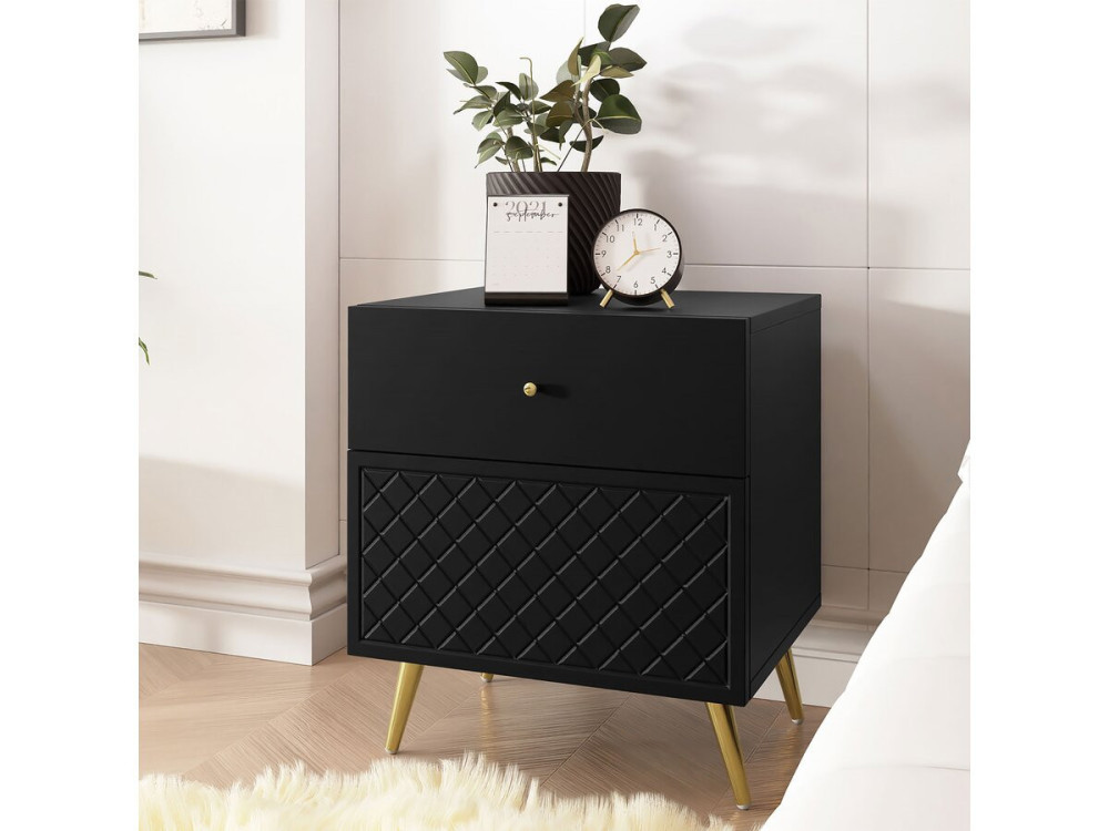 Table de chevet "Temerra " 50 x 42 x 57 cm - Noir