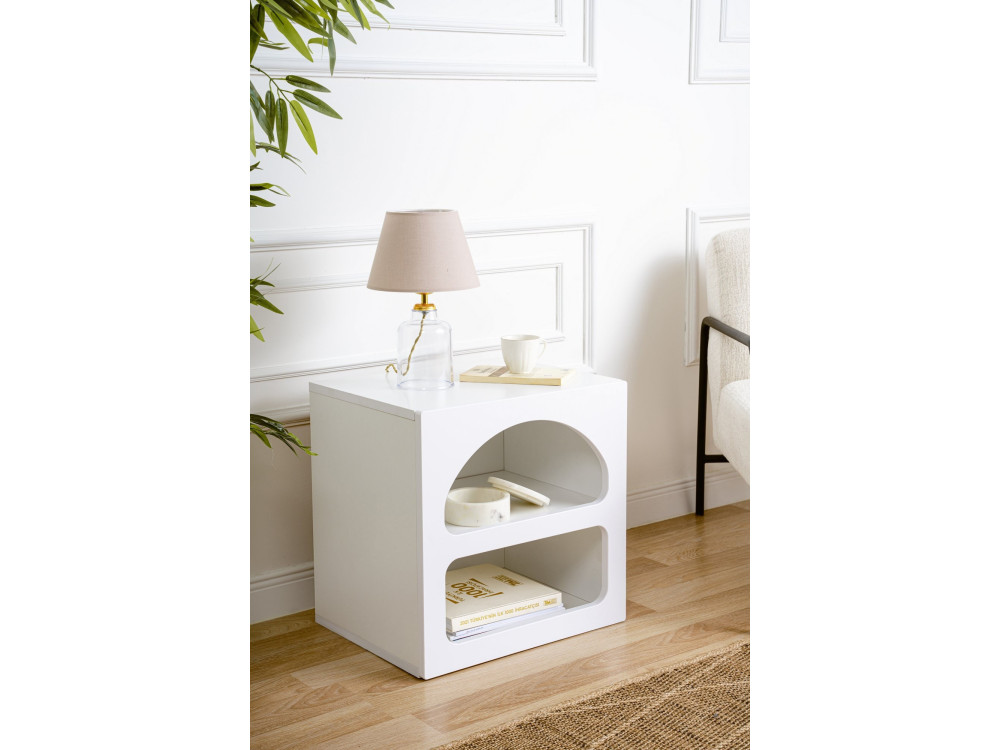 Table de chevet en bois "Lorin" 50 x 40 x 50 cm - Blanc