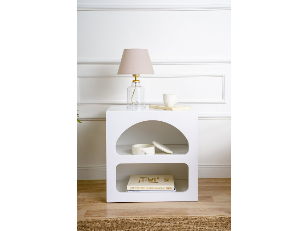 Table de chevet en bois "Lorin" 50 x 40 x 50 cm - Blanc