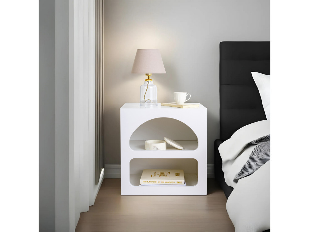 Table de chevet en bois "Lorin" 50 x 40 x 50 cm - Blanc