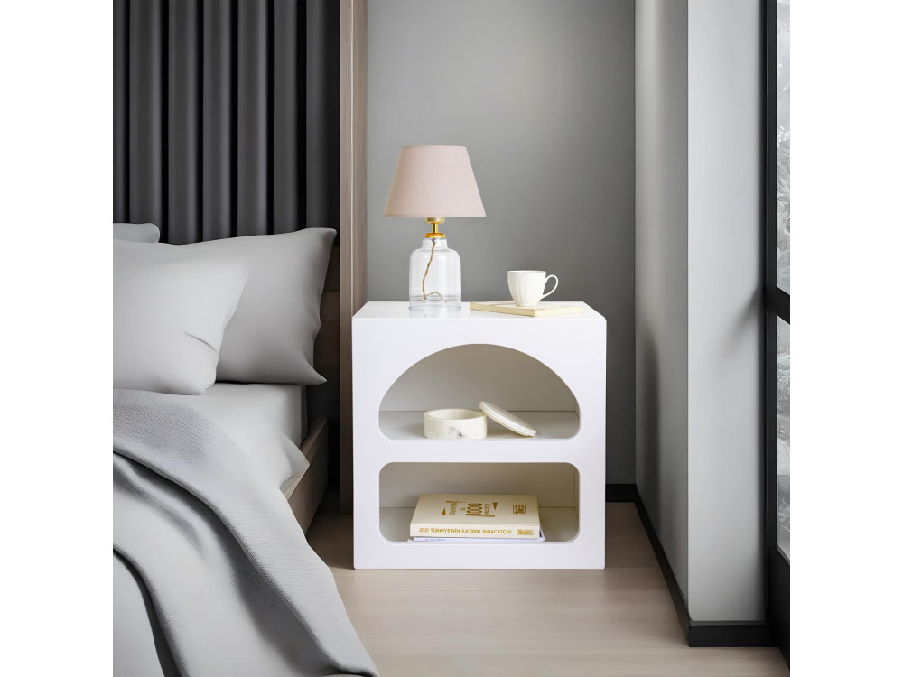 Table de chevet en bois "Lorin" 50 x 40 x 50 cm - Blanc