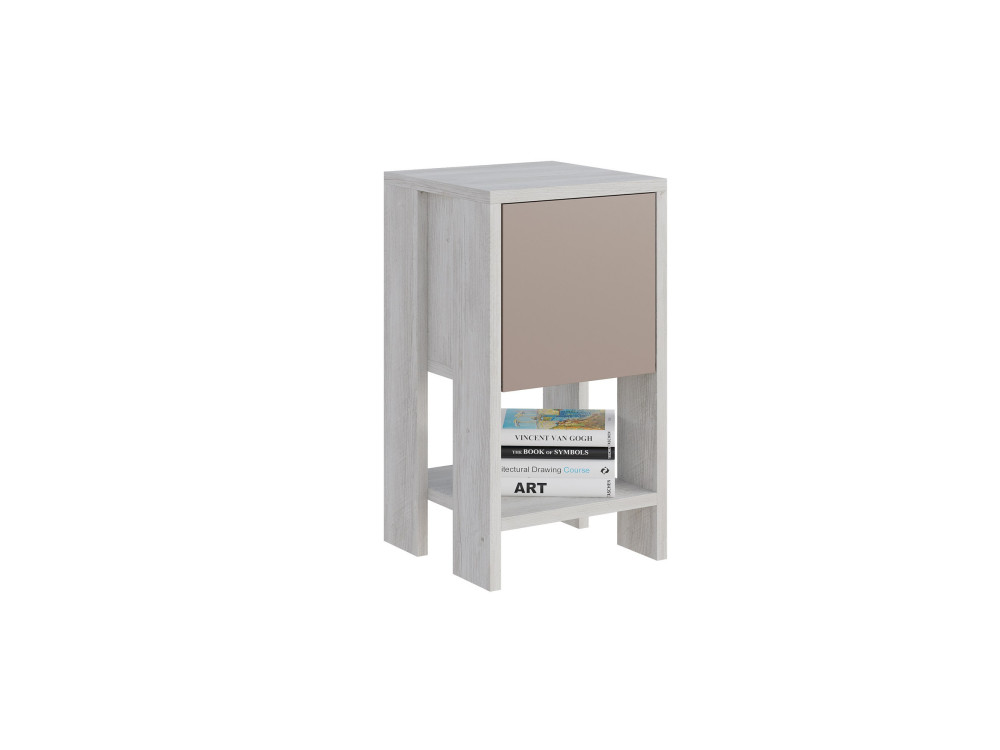 Table de chevet en bois "Ema" 30 x 30 x 55 cm - Blanc