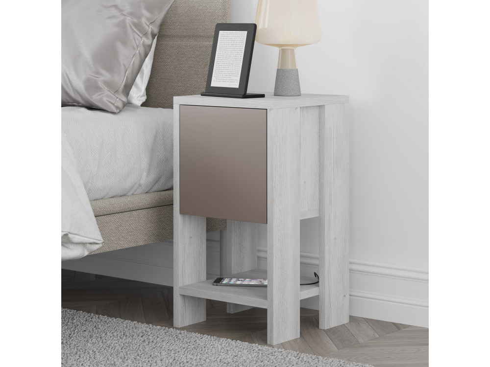 Table de chevet en bois "Ema" 30 x 30 x 55 cm - Blanc