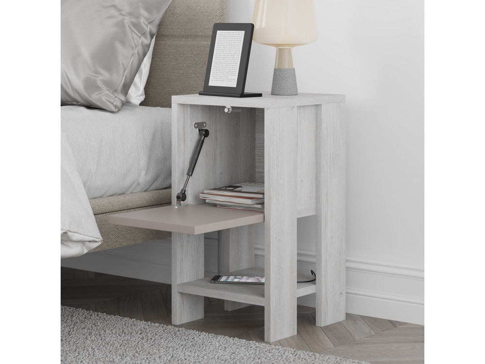 Table de chevet en bois "Ema" 30 x 30 x 55 cm - Blanc