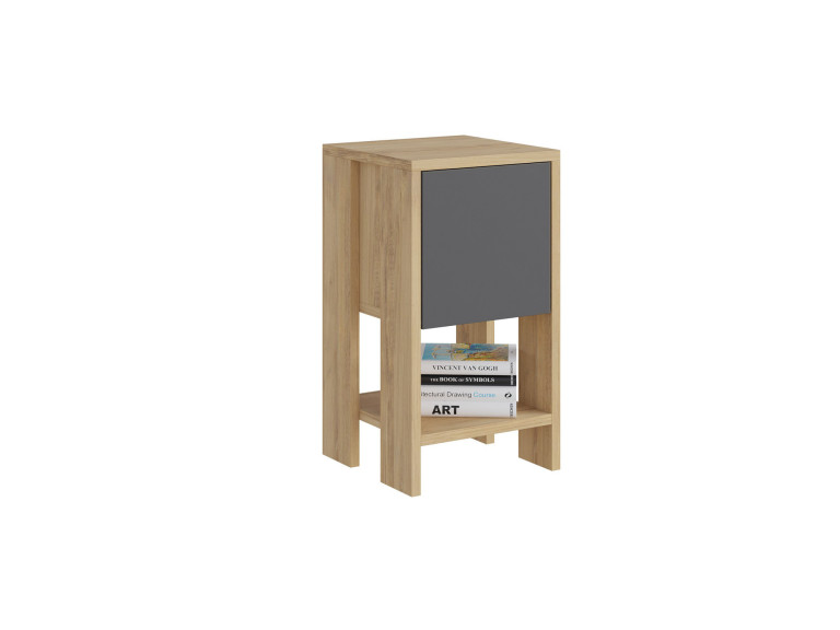 Table de chevet en bois "Ema" 30 x 30 x 55 cm - Chêne