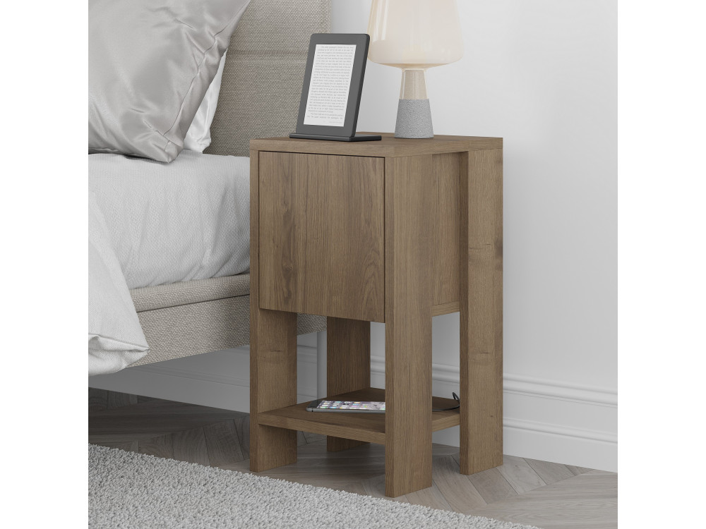 Table de chevet en bois "Ema" 30 x 30 x 55 cm - Hitit