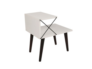Table de chevet en bois "Cross" 50 x 40 x 55 cm - Blanc