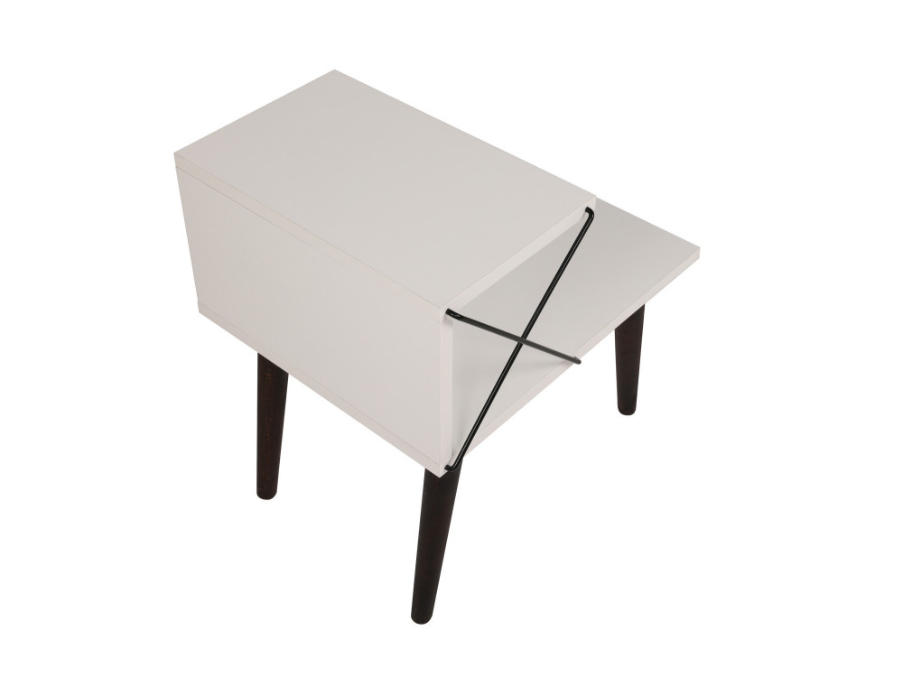 Table de chevet en bois "Cross" 50 x 40 x 55 cm - Blanc