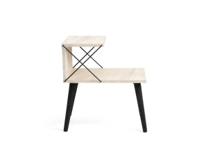 Table de chevet en bois "Cross" 50 x 40 x 55 cm - Travertin